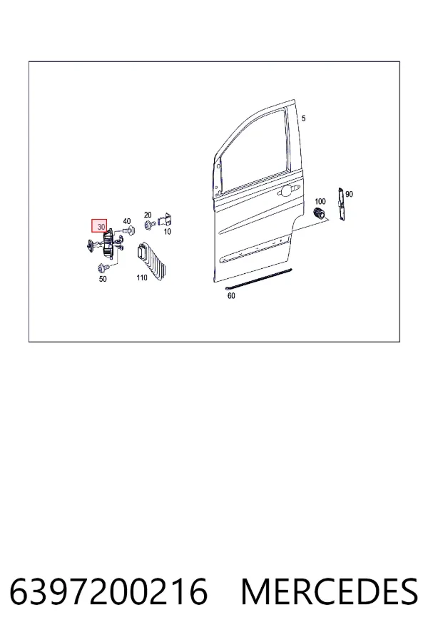 Ограничитель двери A6397200216 Mercedes