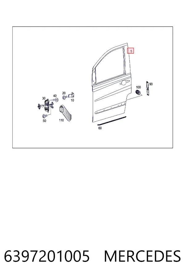 Дверь передняя левая 6397201005 Mercedes