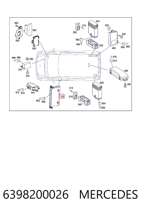 Блок комфорта передней двери 6398200026 Mercedes