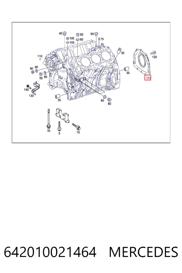 Купить A6420100214 Mercedes Сальник коленвала задний