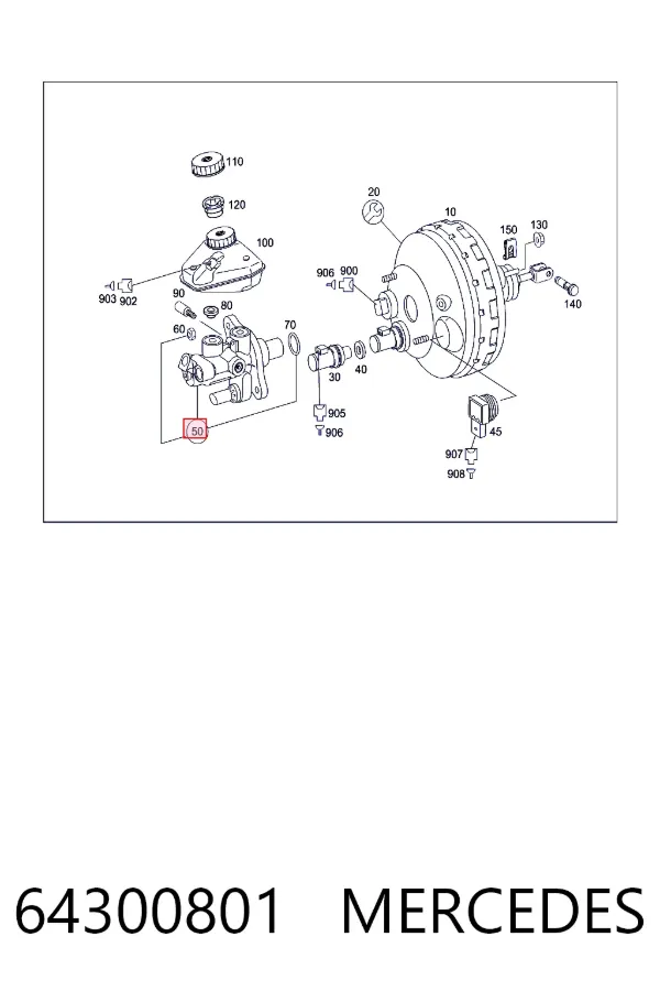 Главный тормозной цилиндр A0064300801 Mercedes