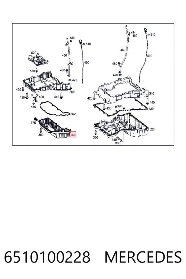 Поддон масляный картера двигателя, нижняя часть A6510100228 Mercedes