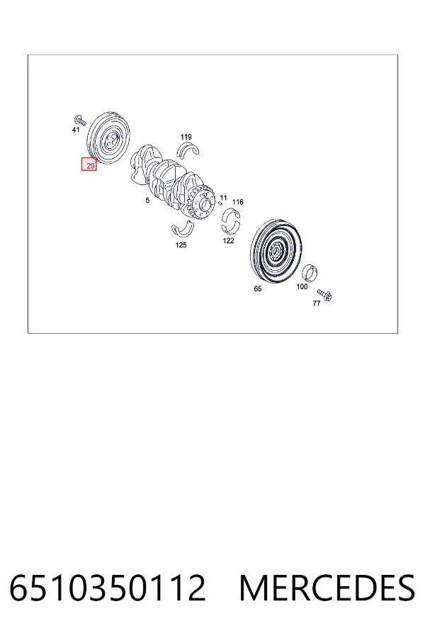 Шкив коленвала A6510350112 Mercedes
