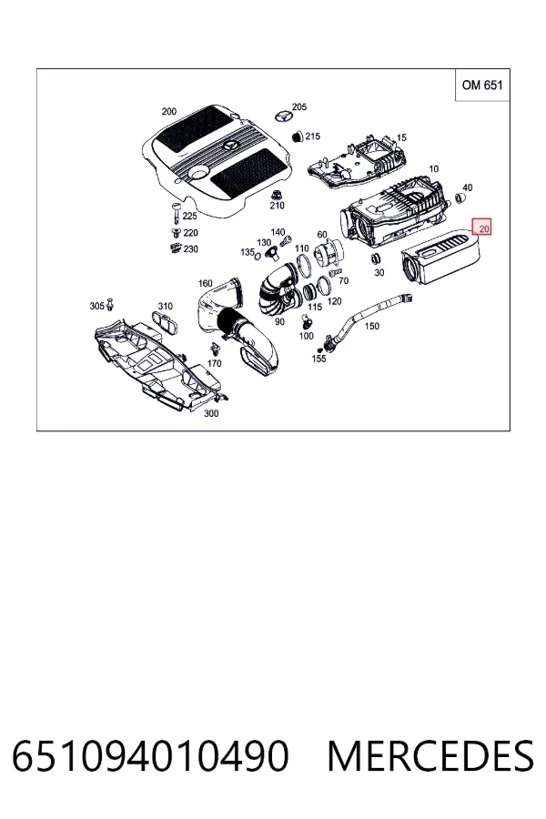 Воздушный фильтр 651094010490 Mercedes
