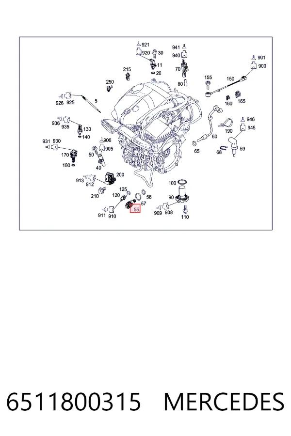 Клапан регулировки давления масла 6511800315 Mercedes