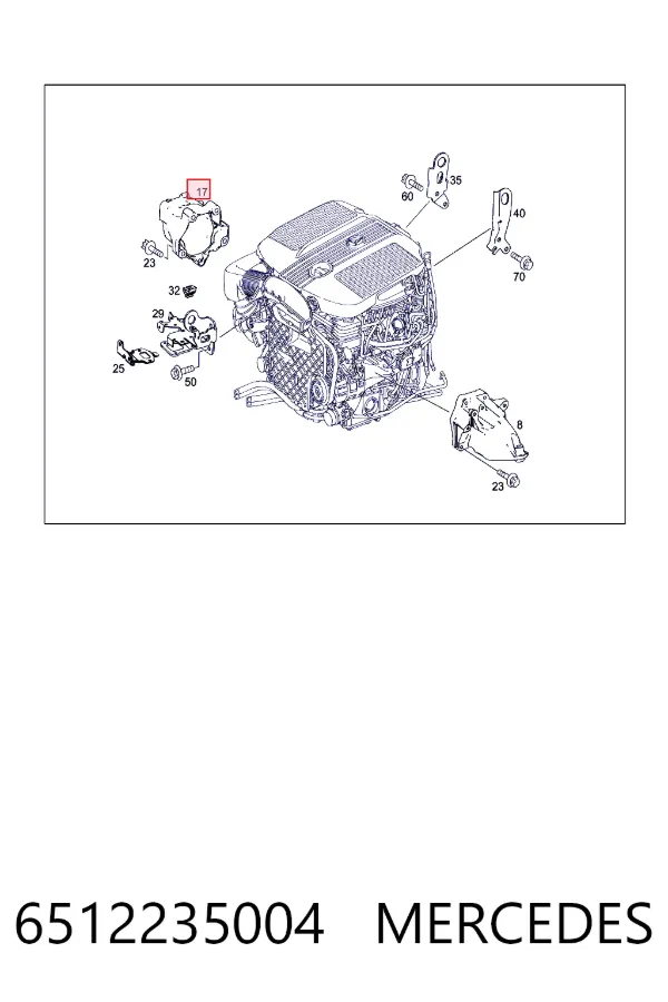 Кронштейн подушки (опоры) двигателя правой 6512235004 Mercedes