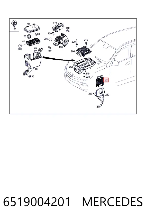 Радарный датчик дистанции 6519004201 Mercedes