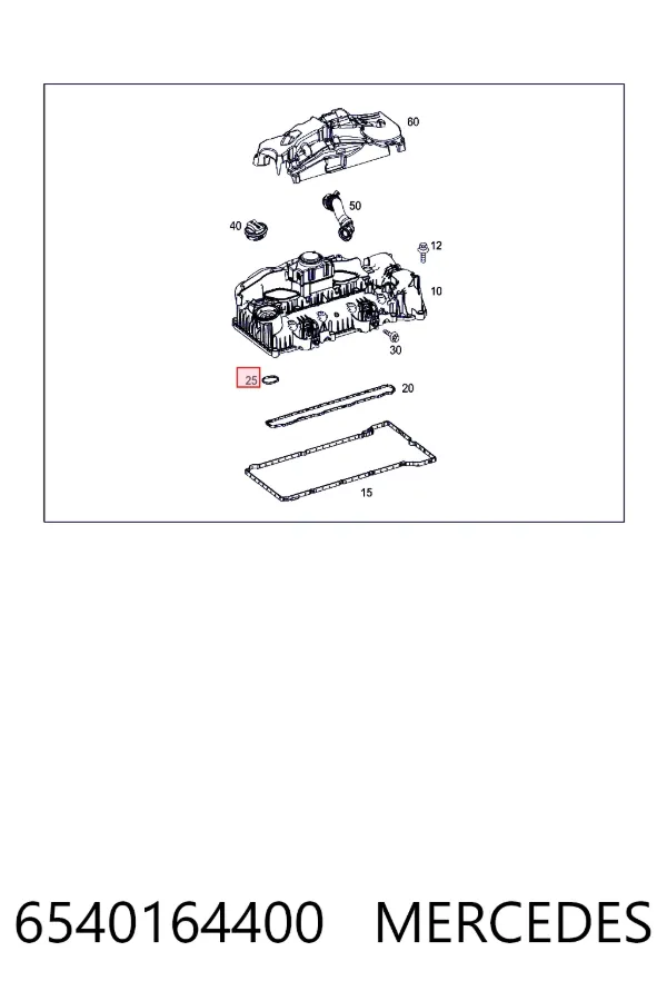 Прокладка клапанной крышки двигателя, кольцо 6540164400 Mercedes