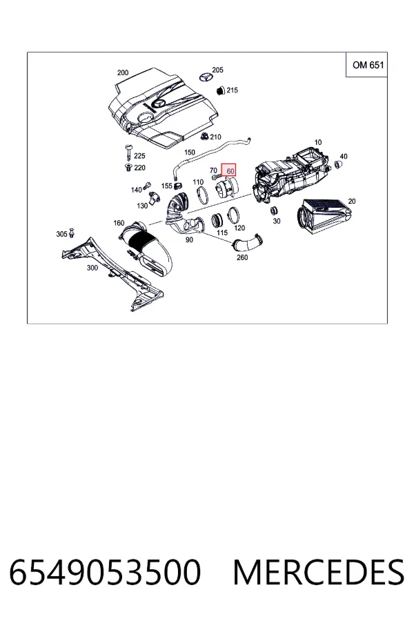 Купить A6549053500 Mercedes Воздухомер