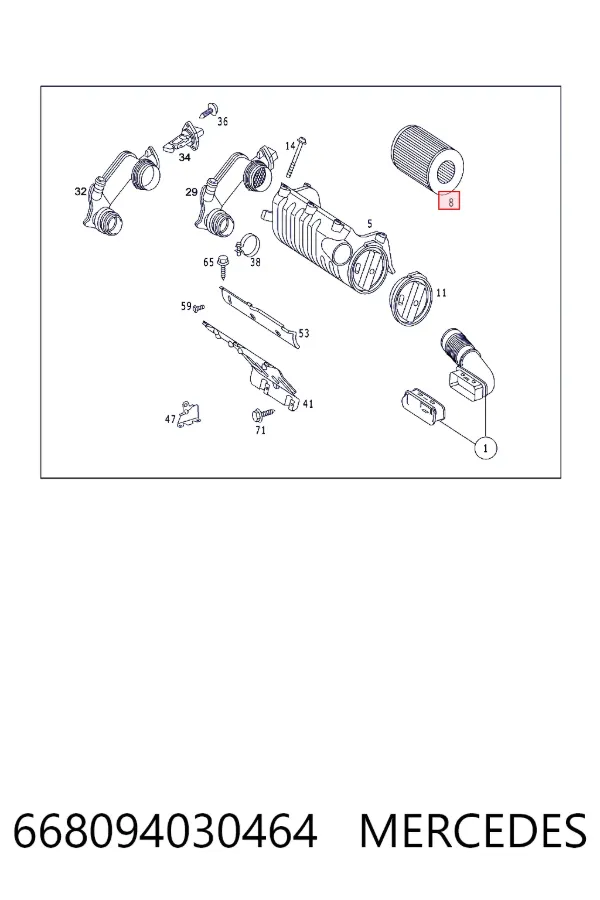 Воздушный фильтр A6680940304 Mercedes