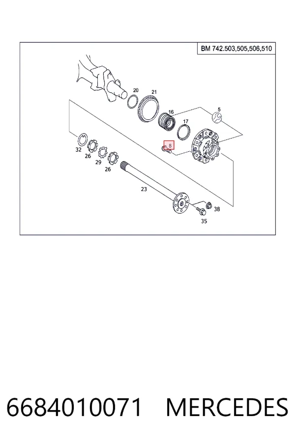 Колесный болт задний 6684010071 Mercedes
