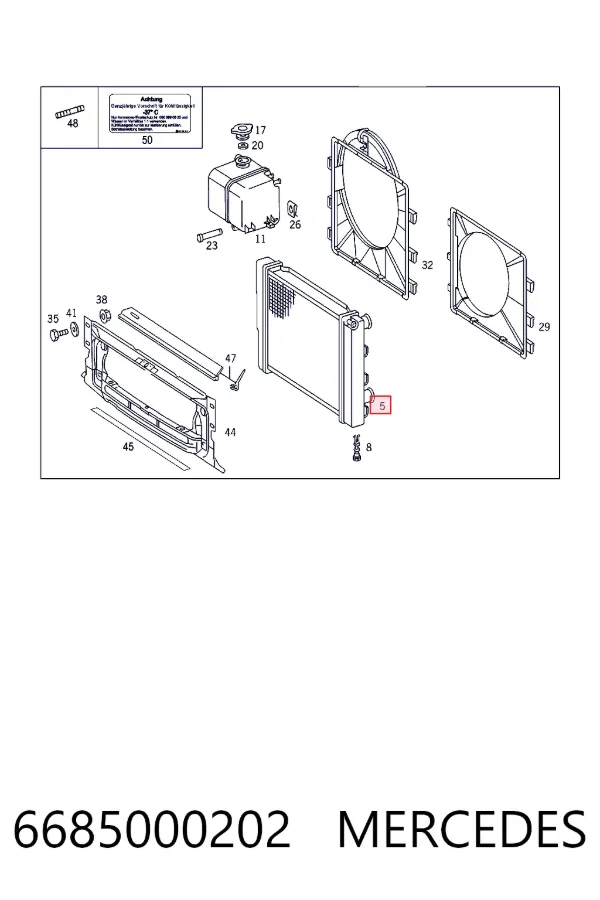Купить A6685000202 Mercedes Радиатор водяной