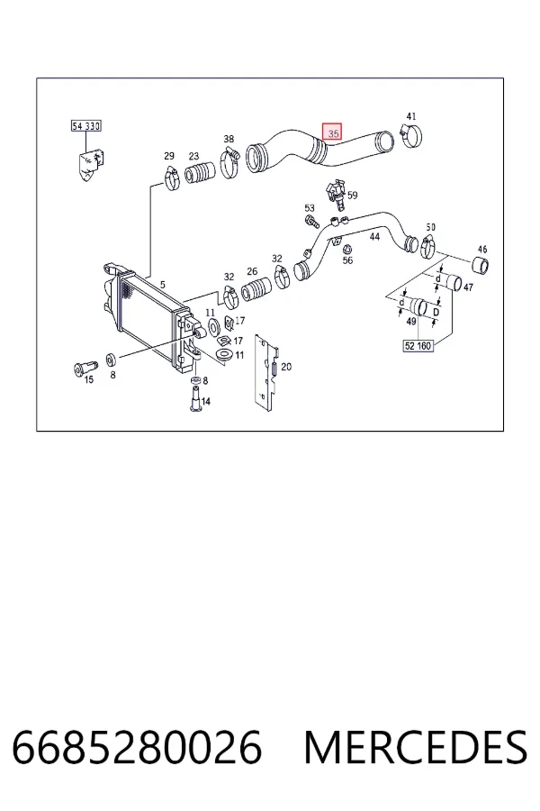A6685280026 Mercedes Патрубок интеркуллера