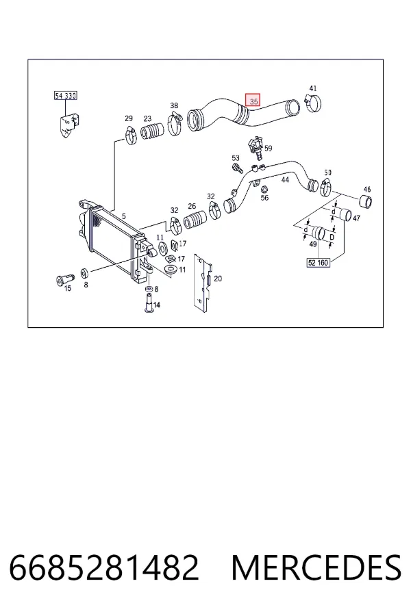 A6685281482 Mercedes Патрубок интеркуллера