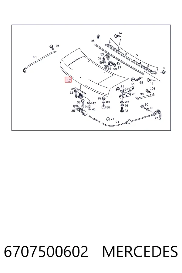 Капот Mercedes A6707500602 цена, от 955.29 USD