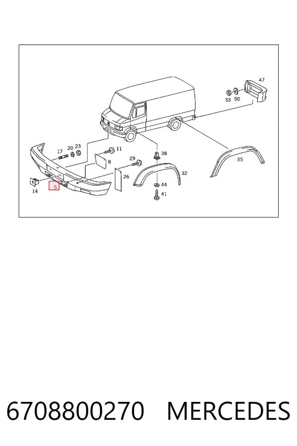 Передний бампер 6708800270 Mercedes