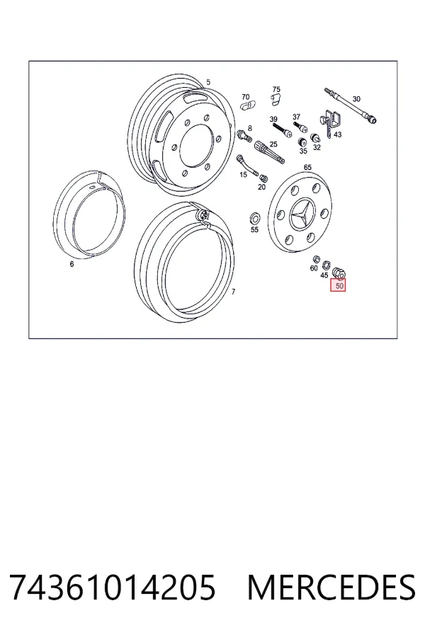 Гайка колесная Mercedes A074361014205