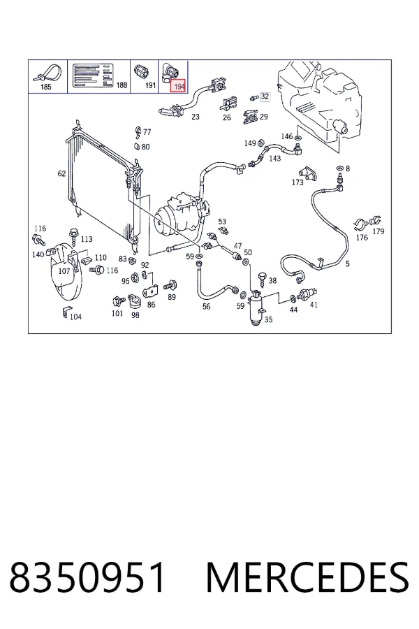  Mercedes A0008350951 цена, от 44.67 USD