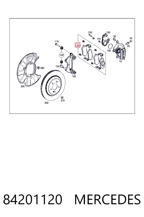 Задние дисковые колодки Mercedes A0084201120