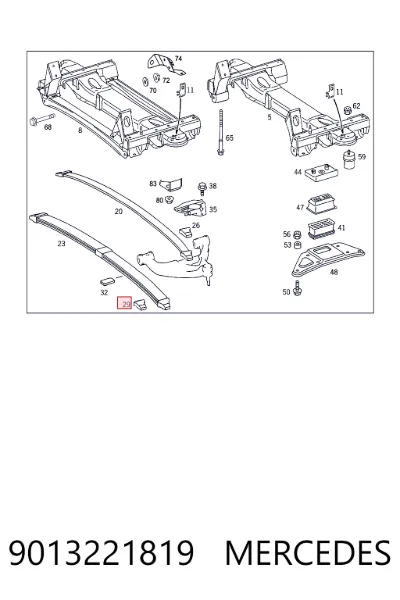 Опора передней рессоры MERCEDES 9013221819