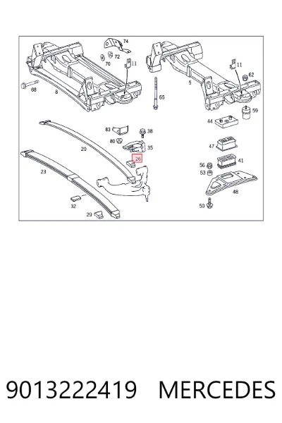 Опора передней рессоры MERCEDES 9013222419