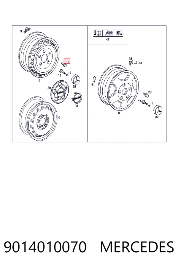 Колесный болт 9014010070 Mercedes