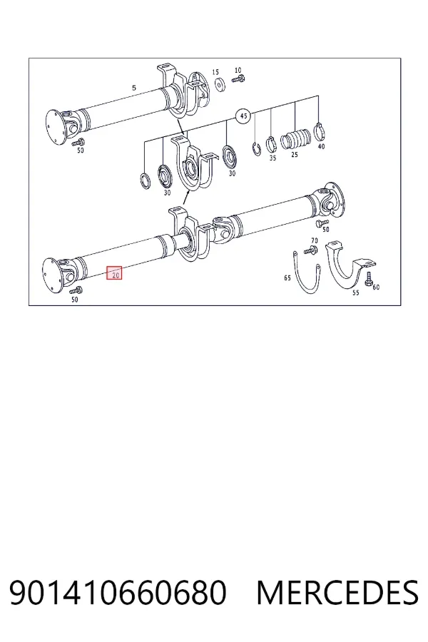 Купить A9014106606 Mercedes Кардан задний