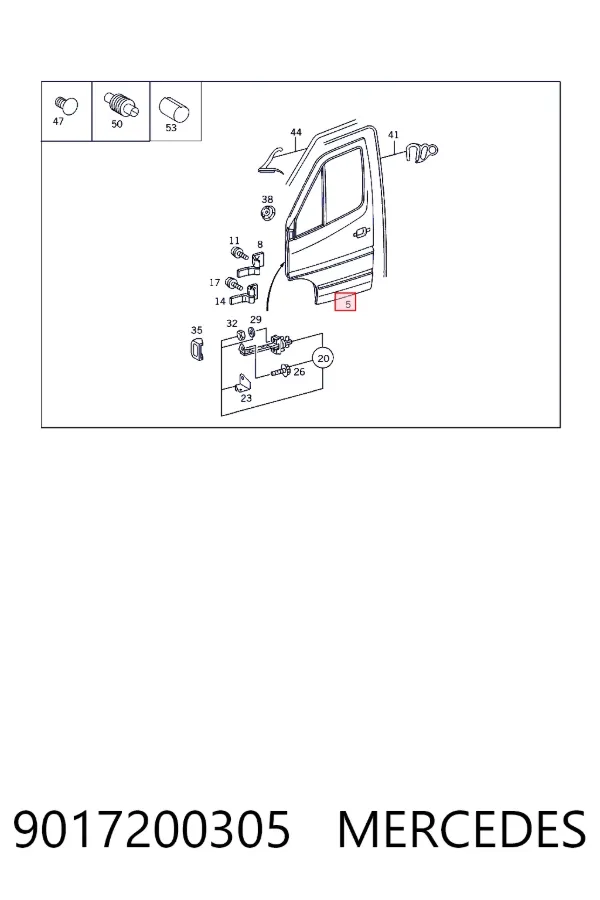 Дверь передняя левая 9017200305 Mercedes