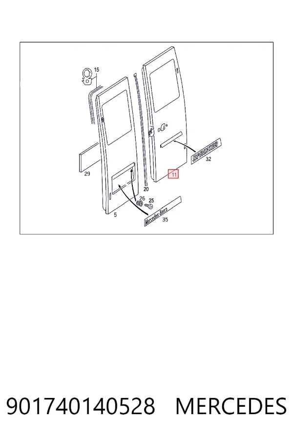 Купить A9017401405 Mercedes Дверь задняя багажная