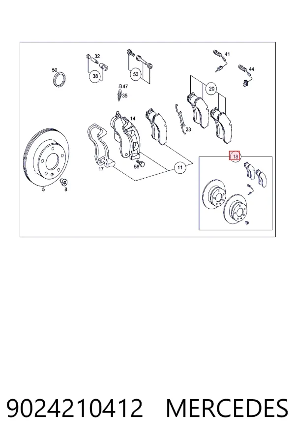 Передние тормозные диски 9024210412 Mercedes