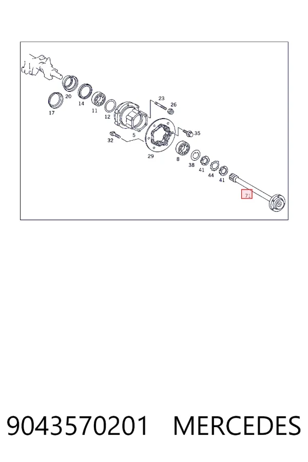 Задняя полуось Mercedes Sprinter I 4-t