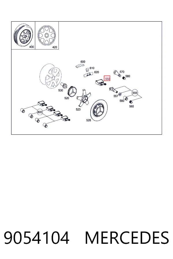 Датчик давления в шинах A0009054104 Mercedes