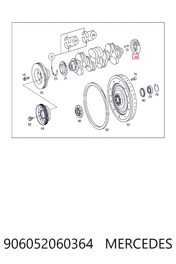 Звездочка привода коленвала A9060520603 Mercedes