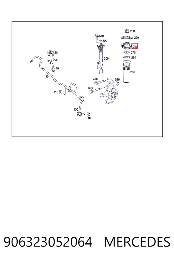 Опора стойки амортизатора переднего Mercedes A9063230520 цена, от 19.49 USD