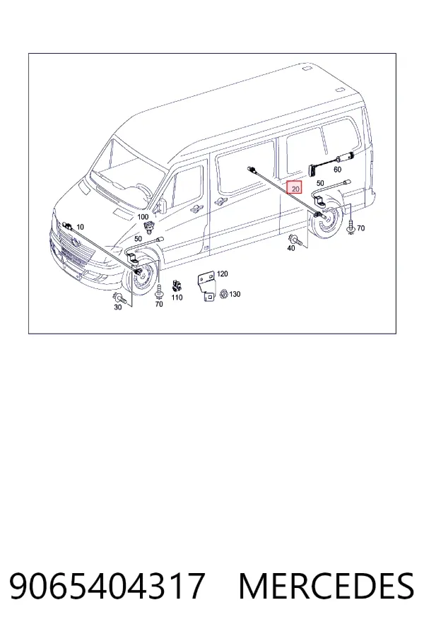 Датчик АБС задний левый 9065404317 Mercedes
