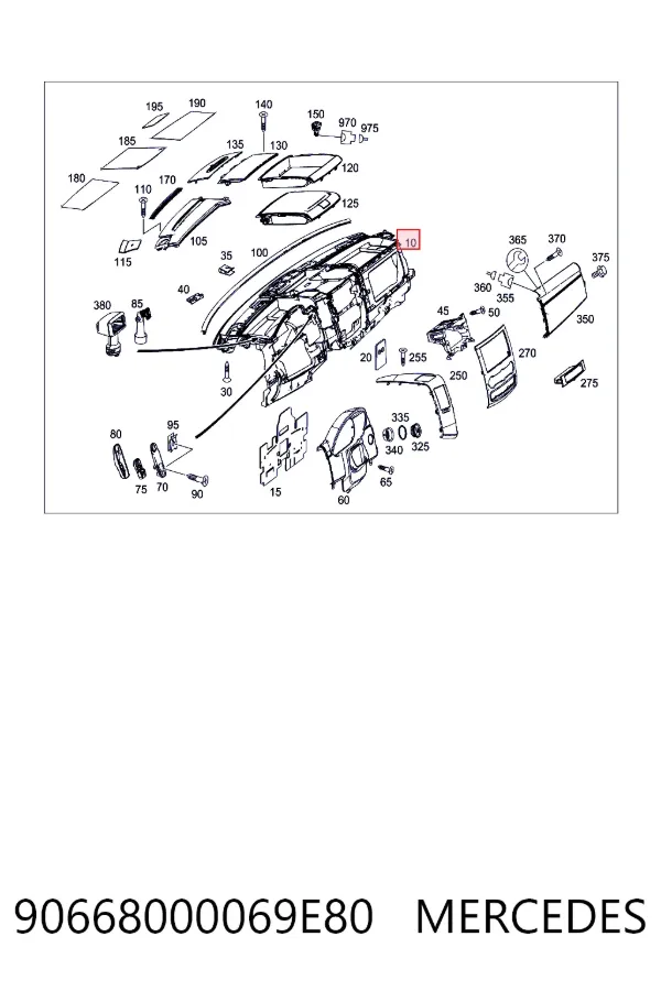 A90668000069E80 Mercedes Передняя панель