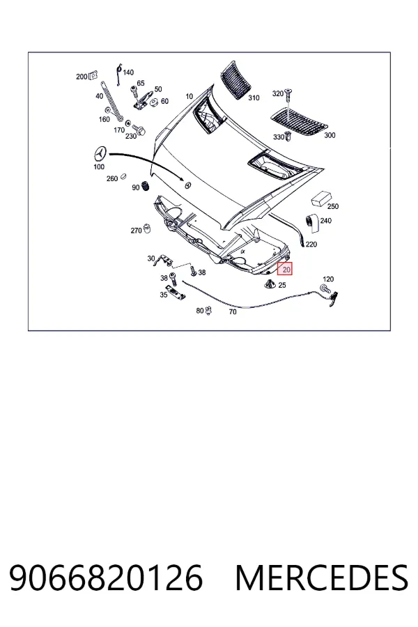 Обшивка капота Mercedes A9066820126 цена, от 83.84 USD