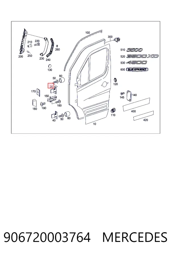 Петля двери передней левой A9067200037 Mercedes