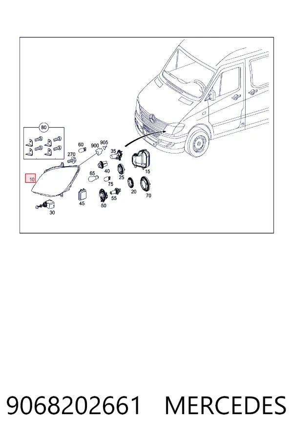 Правая фара 9068202661 Mercedes