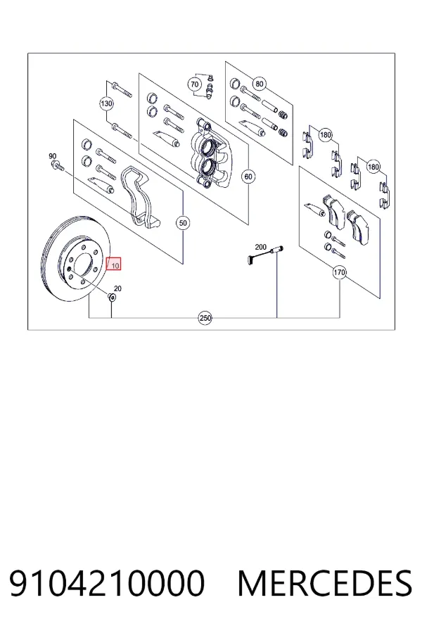 Передний тормозной диск Mercedes A9104210000