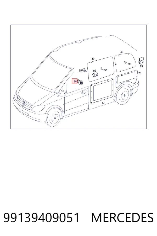 Пистон крепления подкрылок A0009913940 Mercedes