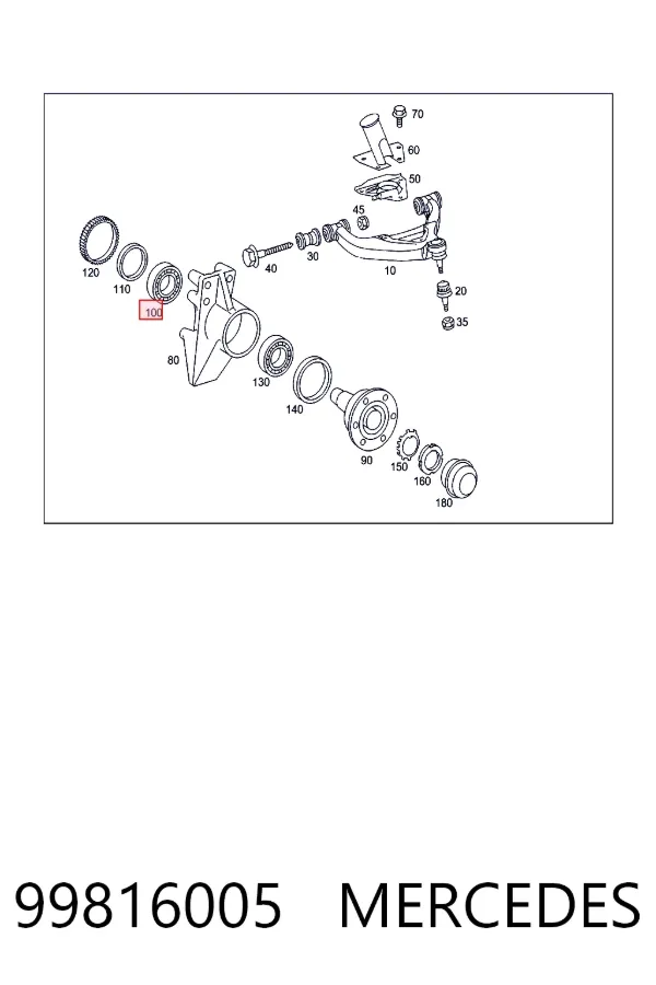 Купить A0099816005 Mercedes Подшипник ступицы передней внутренний