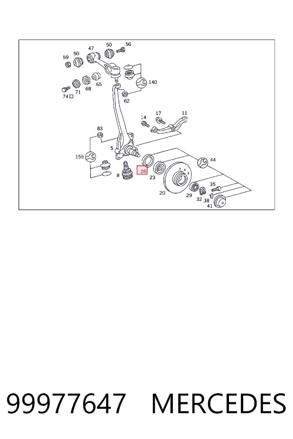 Сальник передней ступицы Mercedes A0099977647