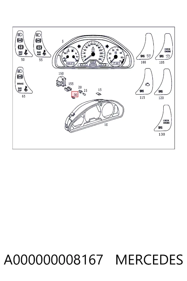Лампочка поворота A000000008167 Mercedes