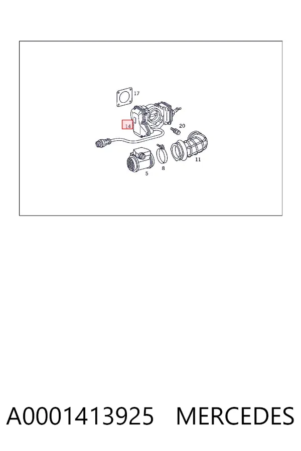 Дроссельная заслонка A0001413925 Mercedes