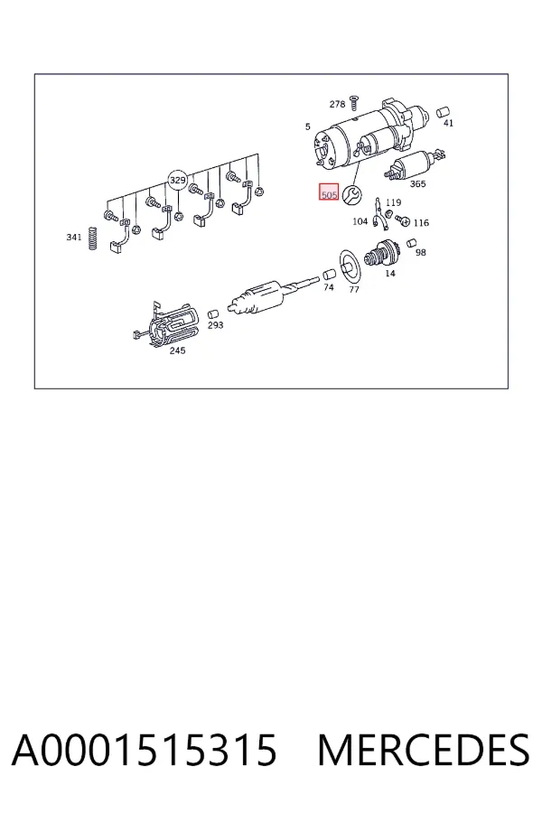 Якорь стартера A0001515315 Mercedes