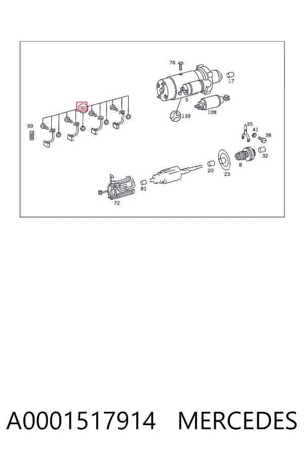 Щетки стартера A0001517914 Mercedes