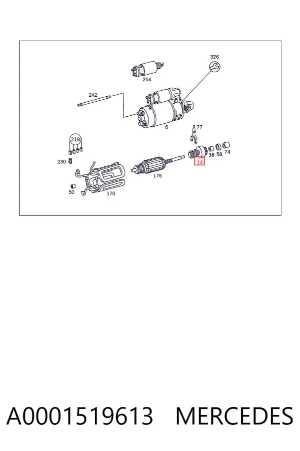 Бендикс стартера A0001519613 Mercedes