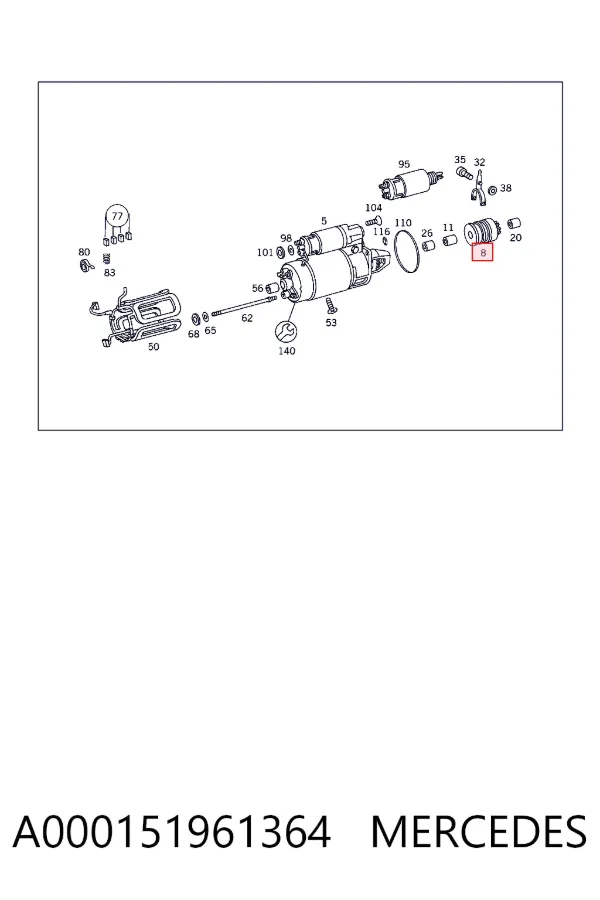 Бендикс стартера A0001519613 Mercedes
