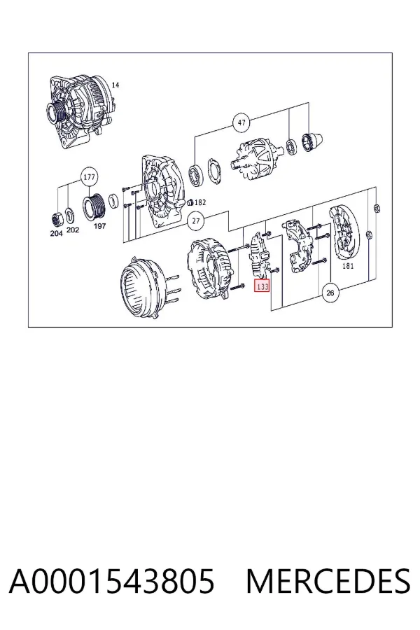 Реле генератора A0001543805 Mercedes